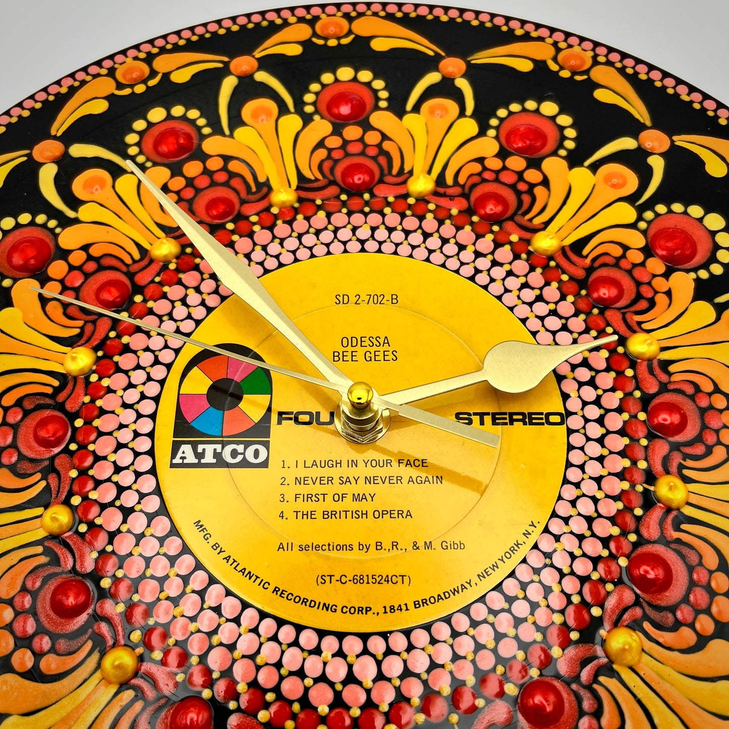 Bee Gees "Odessa" Vintage Vinyl Record Clock: 1969 First Pressing