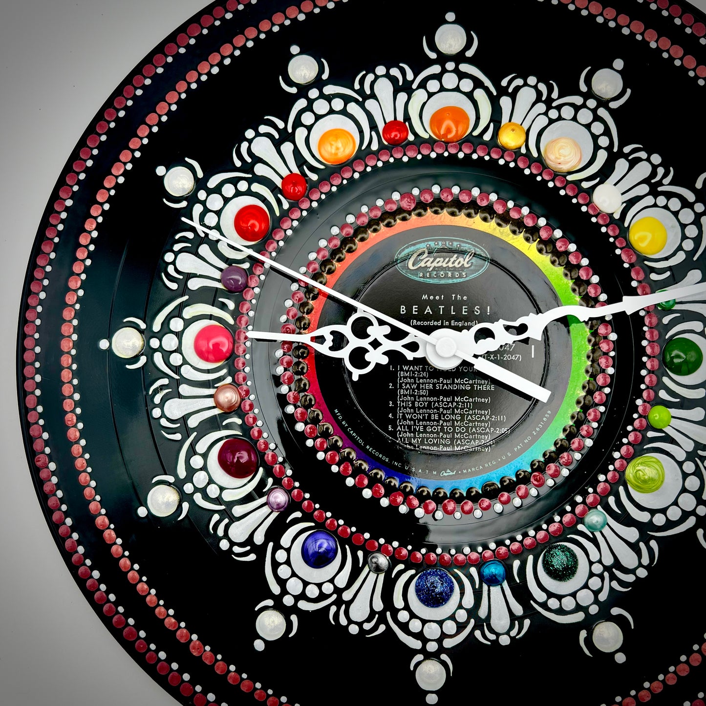 Beatles, "Meet the Beatles" 12 Inch Vintage Album Clock; 1964 First Pressing