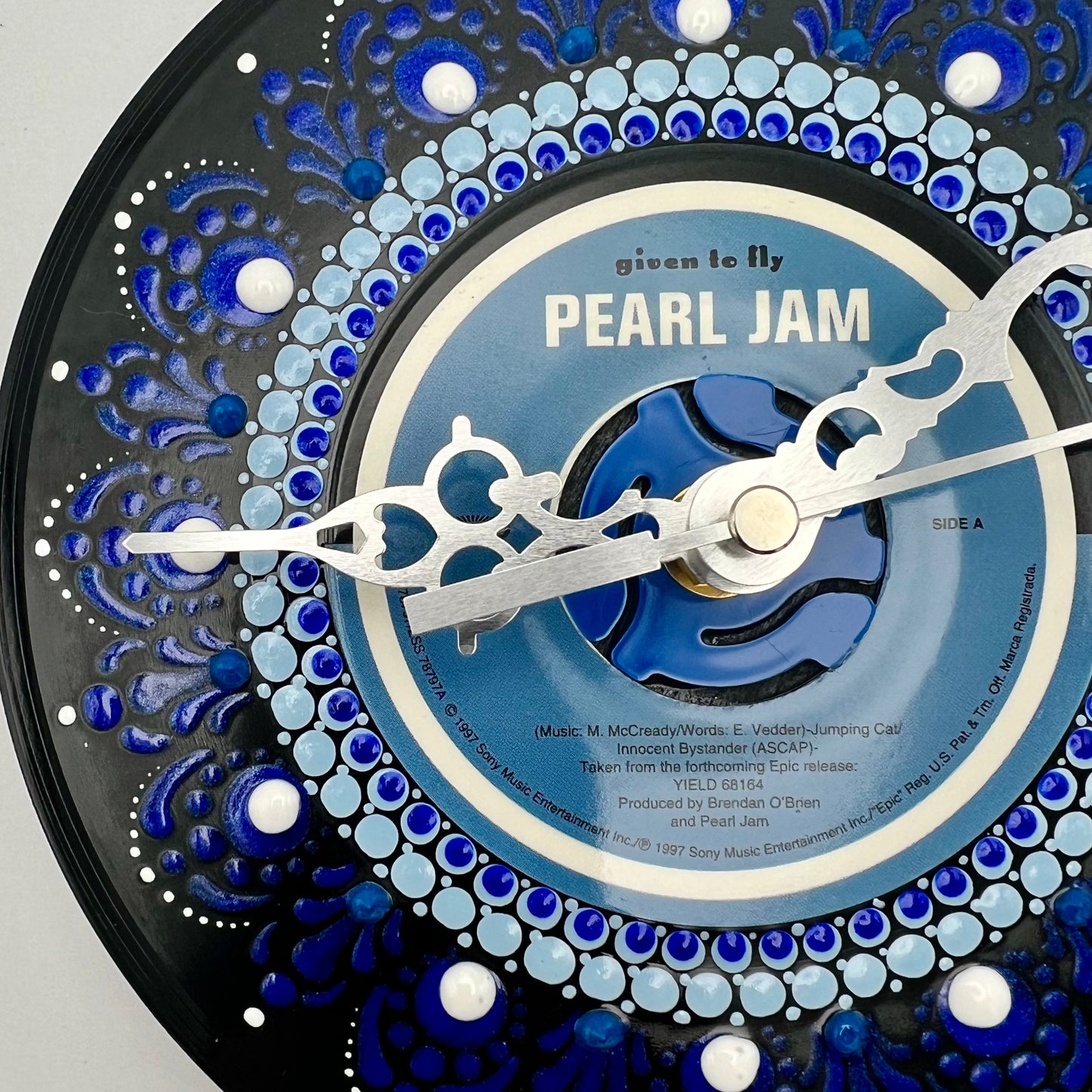 Pearl Jam "Given to Fly" Vintage 45 Record Clock