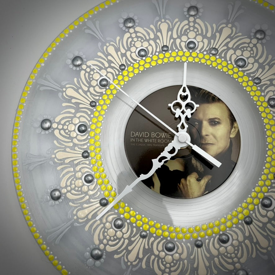 David Bowie, "In the White Room" Vinyl Record Clock: Clear Pressing