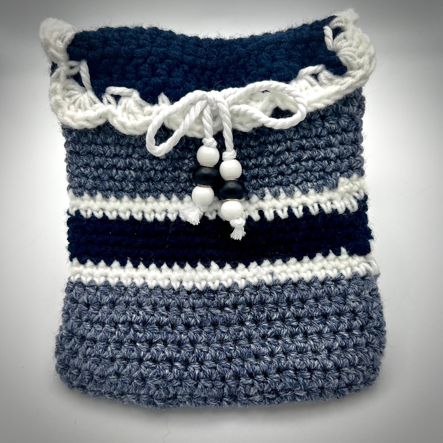Navy and Marine Boho Crocheted Crossbody Purse