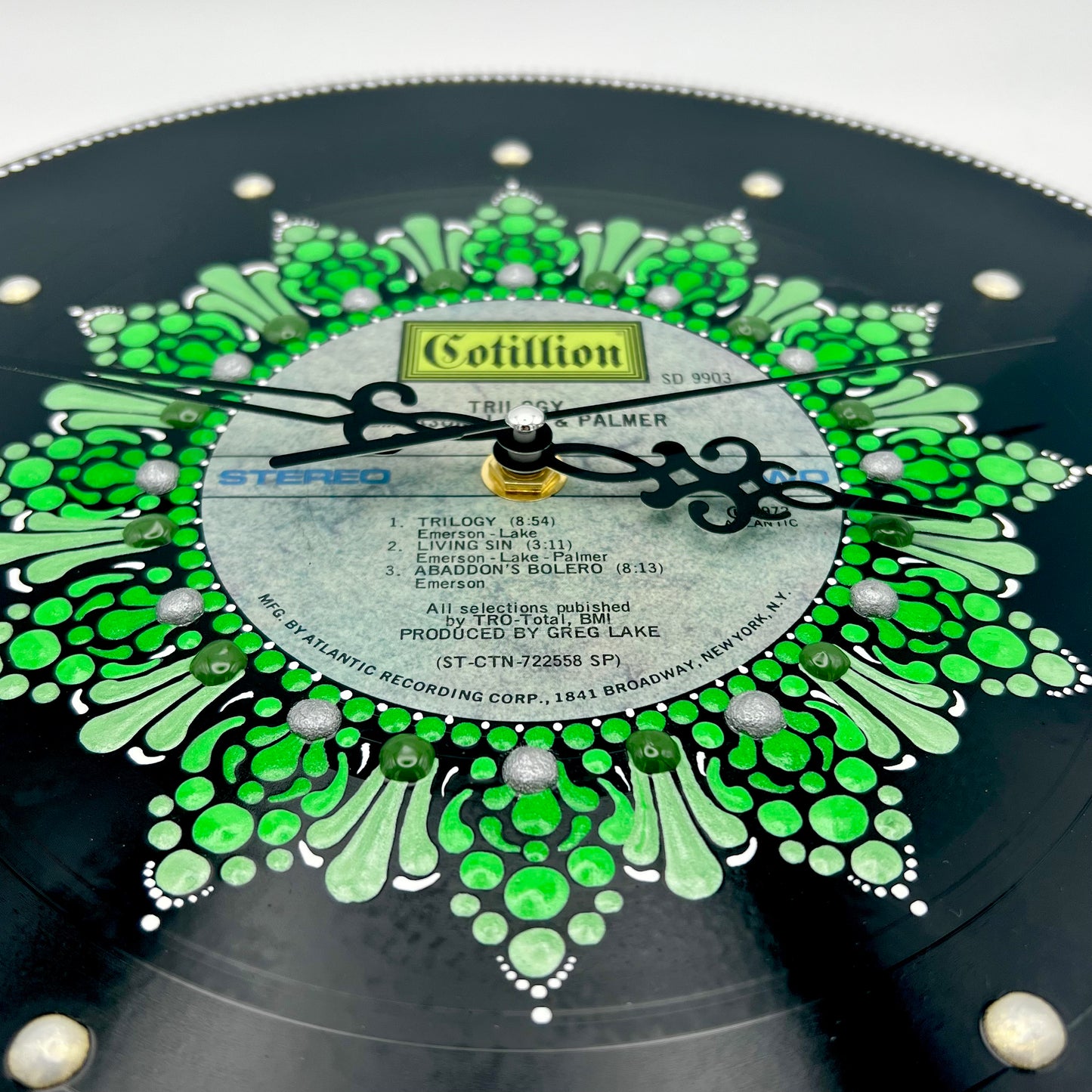 Emerson, Lake, and Palmer "Trilogy" Vintage Vinyl Record Clock; Original 1971 Pressing