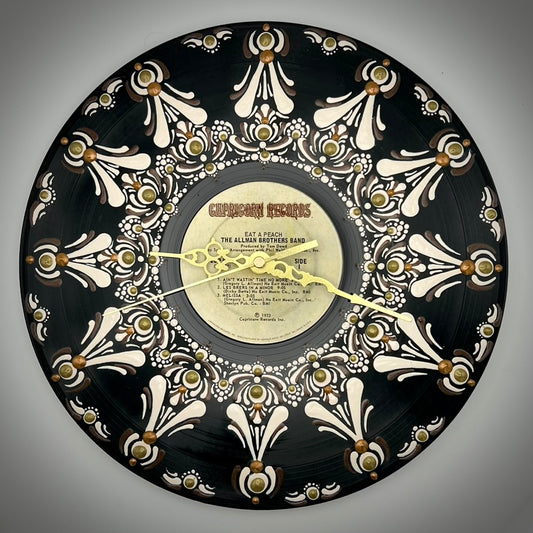 Allman Brothers, "Eat a Peach" Vintage Vinyl Record Clock: Original 1972 First Pressing