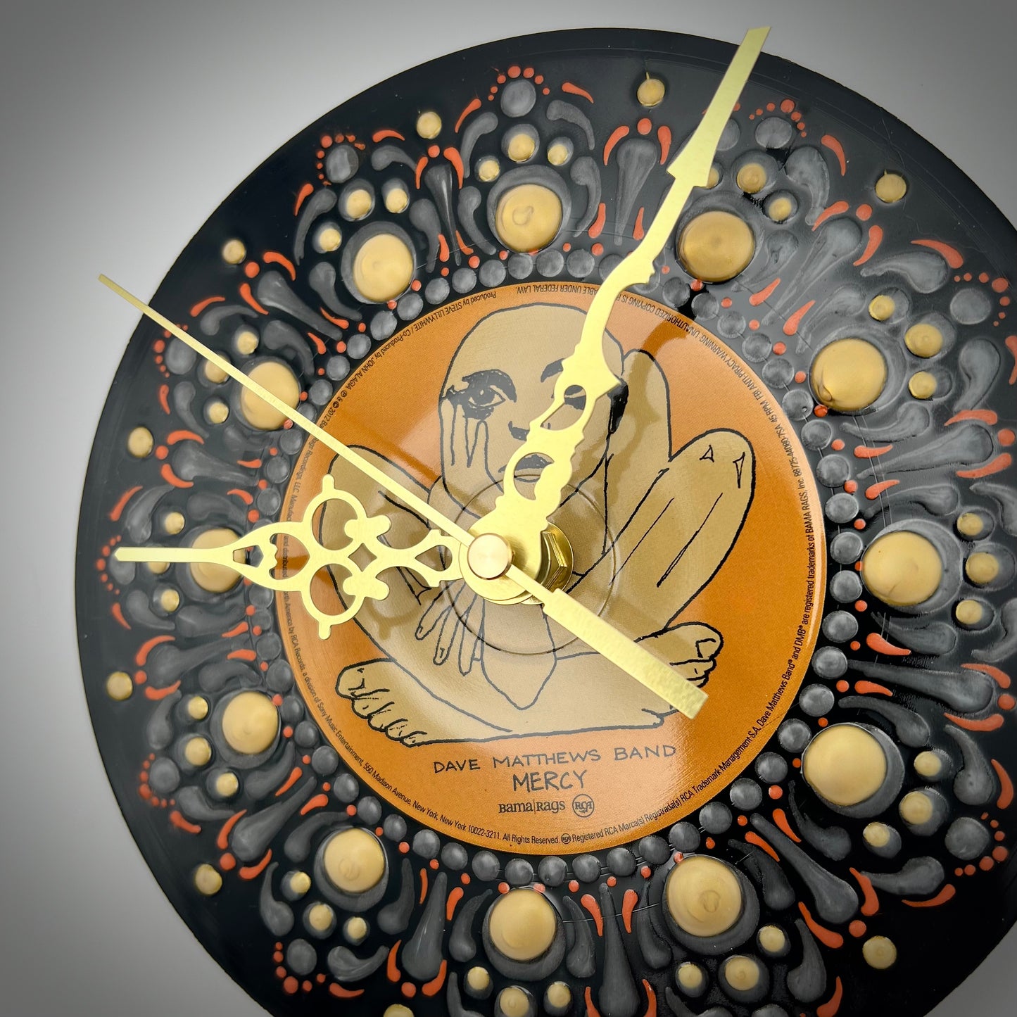 Dave Matthews Band "Mercy" Copper Vintage 45 Vintage Record Clock