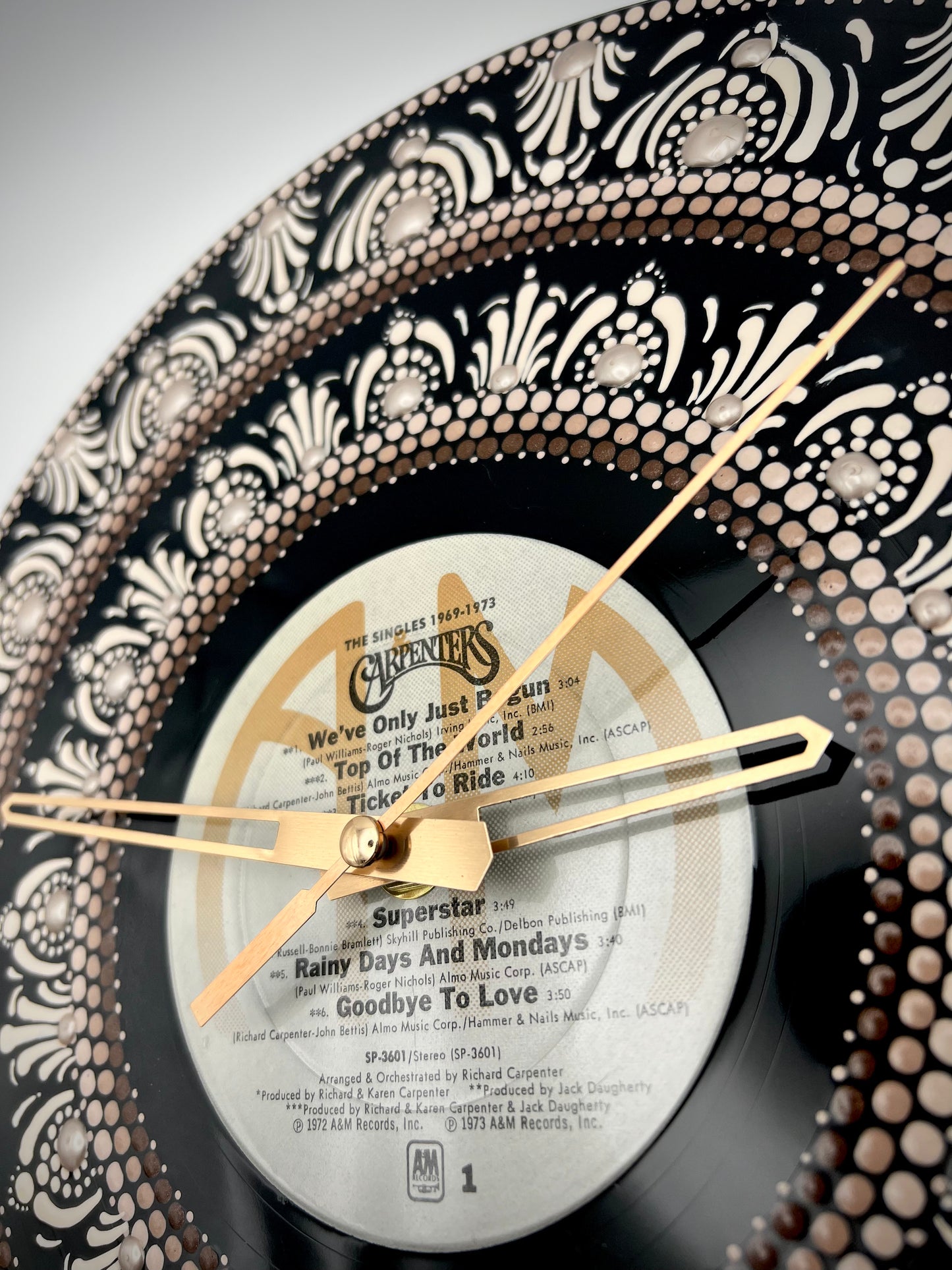 Carpenters "The Singles, 1969 to 1973", Vintage Vinyl Record Clock