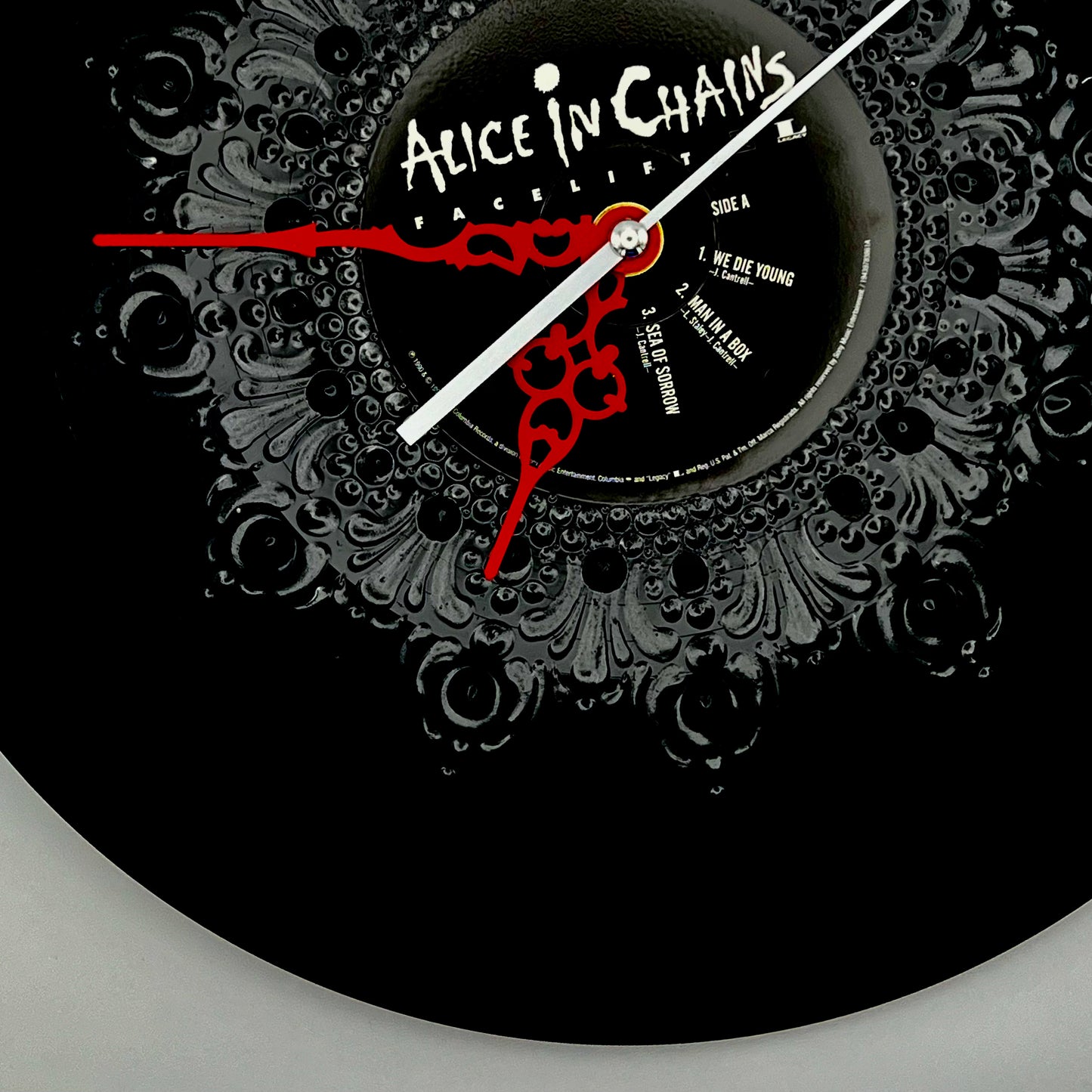 Alice in Chains "Facelift"; Black Manadala Wall Clock; 30th Anniversary Ed. Pressing