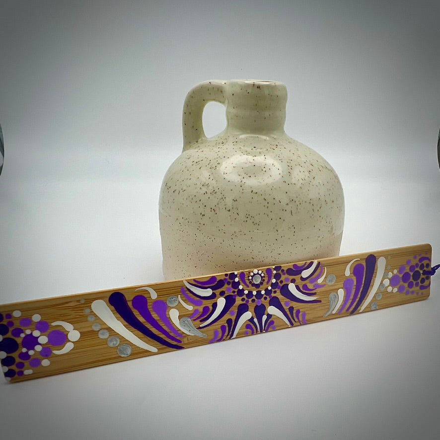 Plum Purple Mandala Bamboo Bookmark #1