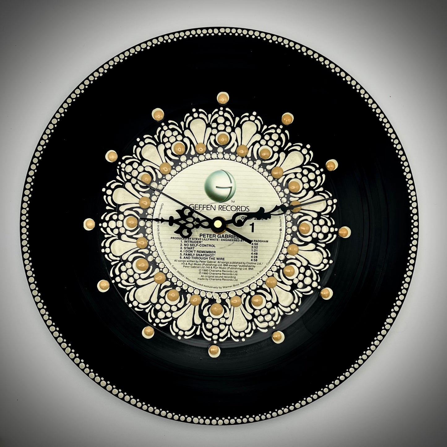 Peter Gabriel, Self-Titled Vintage Vinyl Record Clock; Original 1980 Pressing