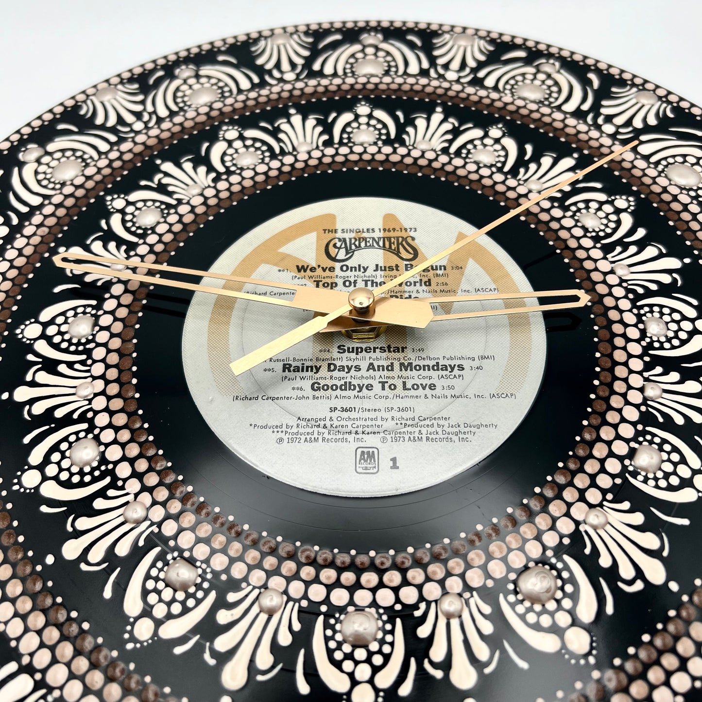 Carpenters "The Singles, 1969 to 1973", Vintage Vinyl Record Clock