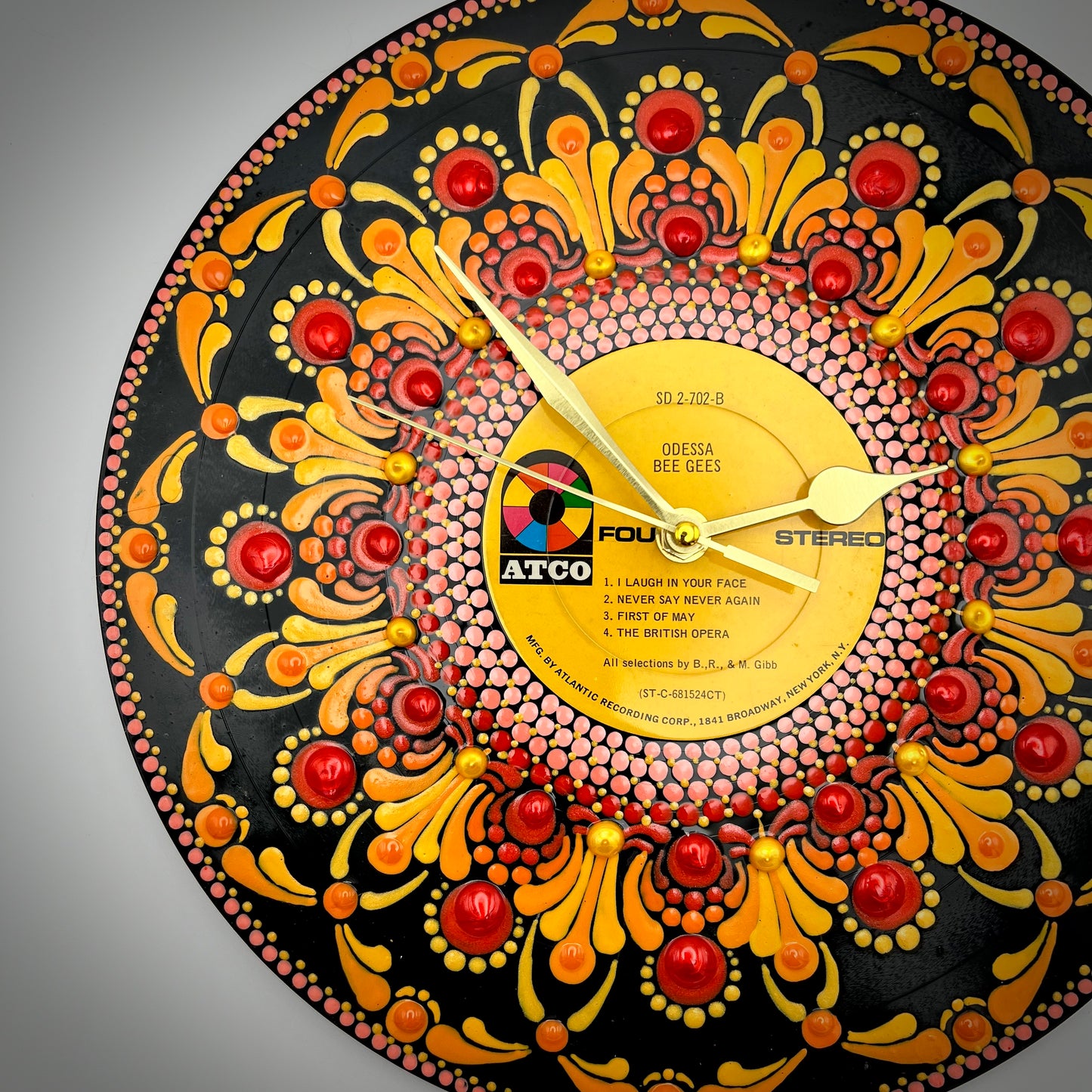 Bee Gees "Odessa" Vintage Vinyl Record Clock: 1969 First Pressing