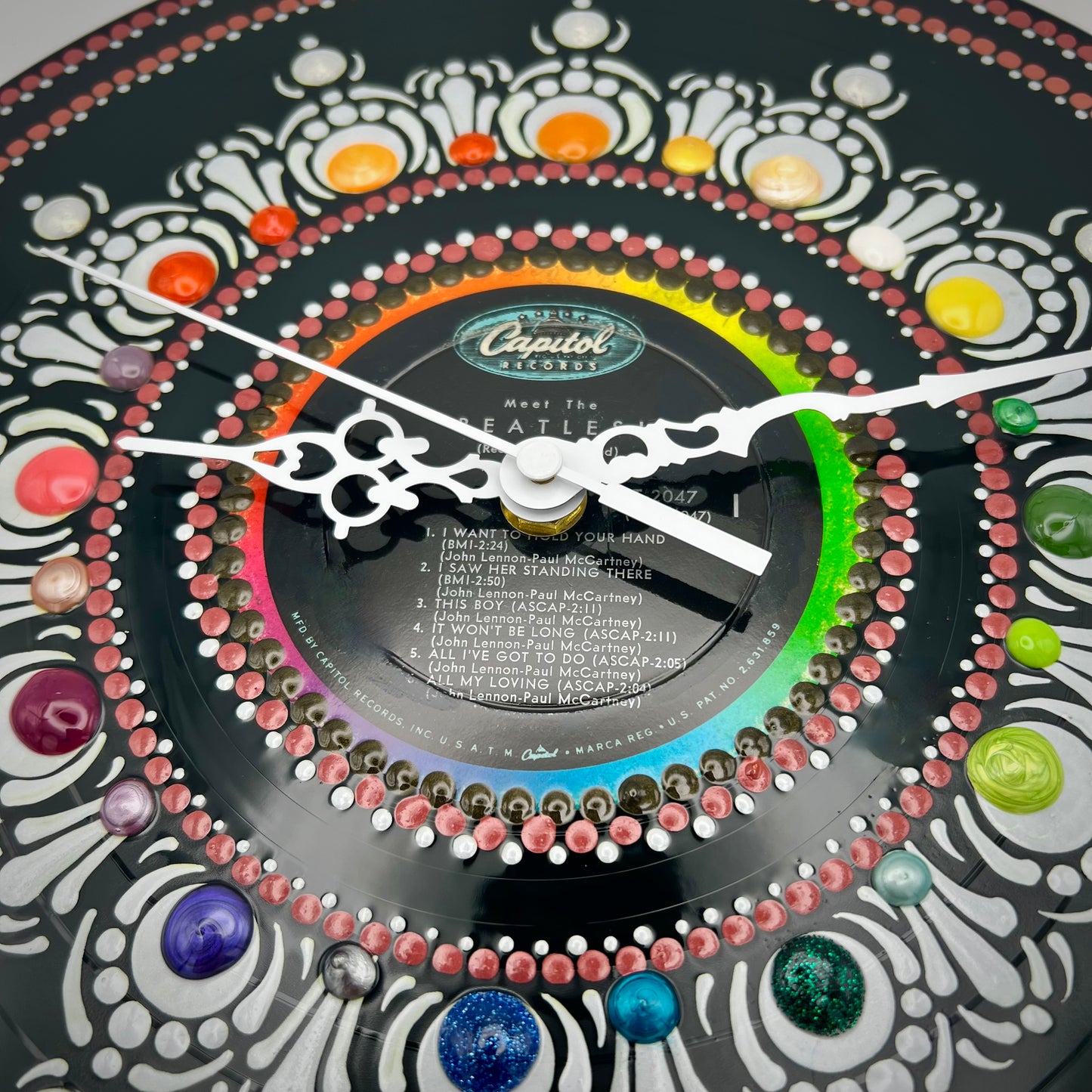 Beatles, "Meet the Beatles" 12 Inch Vintage Album Clock; 1964 First Pressing