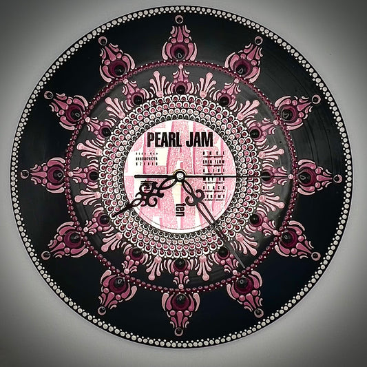 Pearl Jam "Ten" 12 inch Single Vinyl Mandala Clock, RE