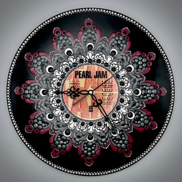 Pearl Jam "Ten" 12 inch Record Vinyl Mandala Clock, RE