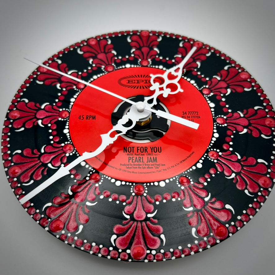 Pearl Jam "Not for You" Vintage 45 Record Clock