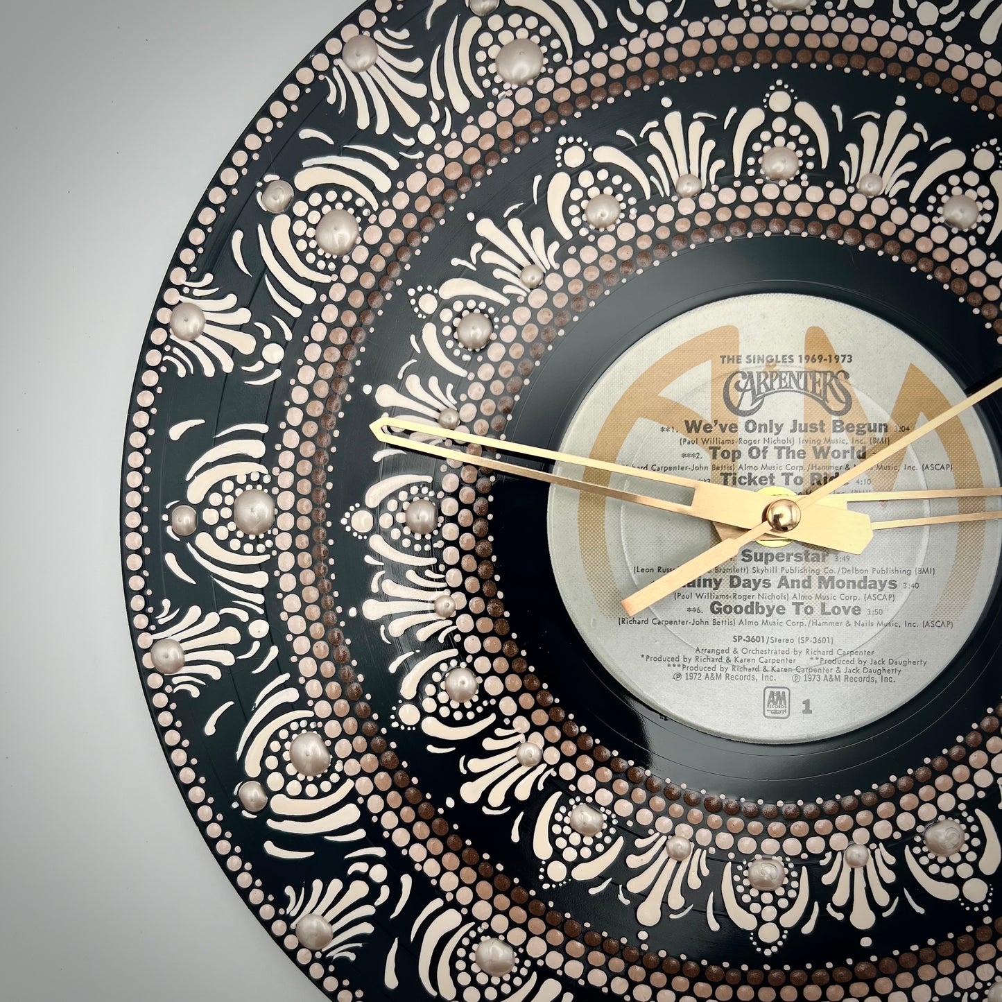 Carpenters "The Singles, 1969 to 1973", Vintage Vinyl Record Clock