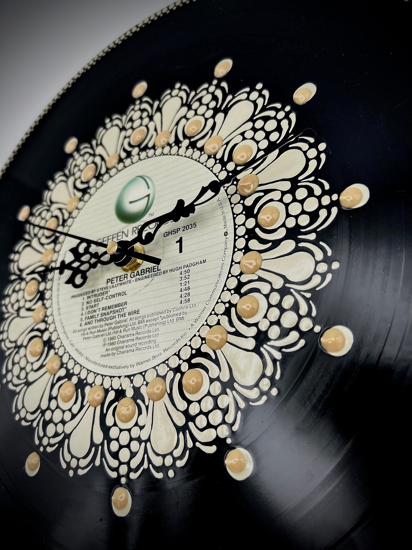 Peter Gabriel, Self-Titled Vintage Vinyl Record Clock; Original 1980 Pressing