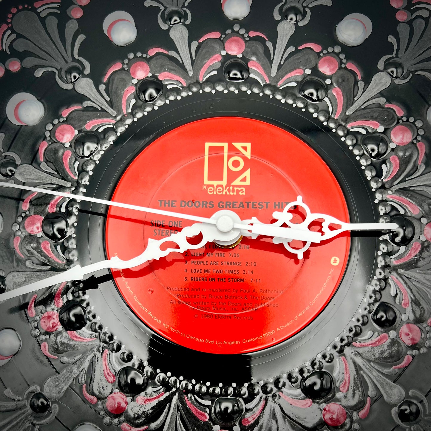 The Doors "Greatest Hits" Vintage Vinyl Record Clock: