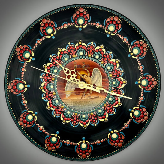 Led Zeppelin's "Physical Graffiti" Vintage Vinyl Record Clock: Original 1975 Pressing