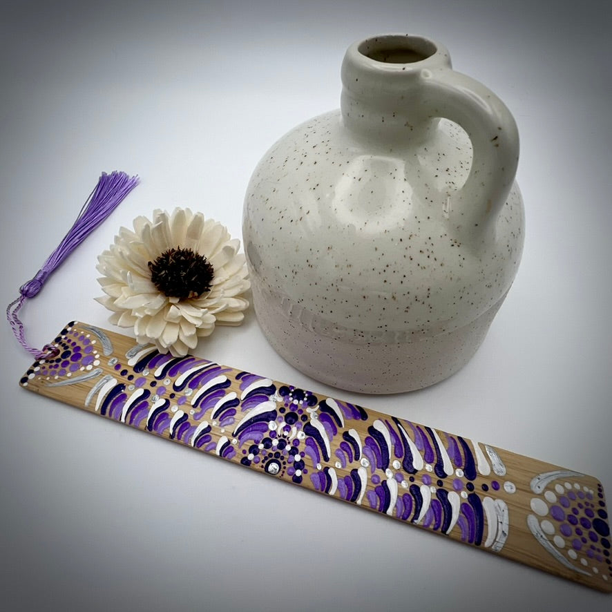 Plum Purple Mandala Bamboo Bookmark #3