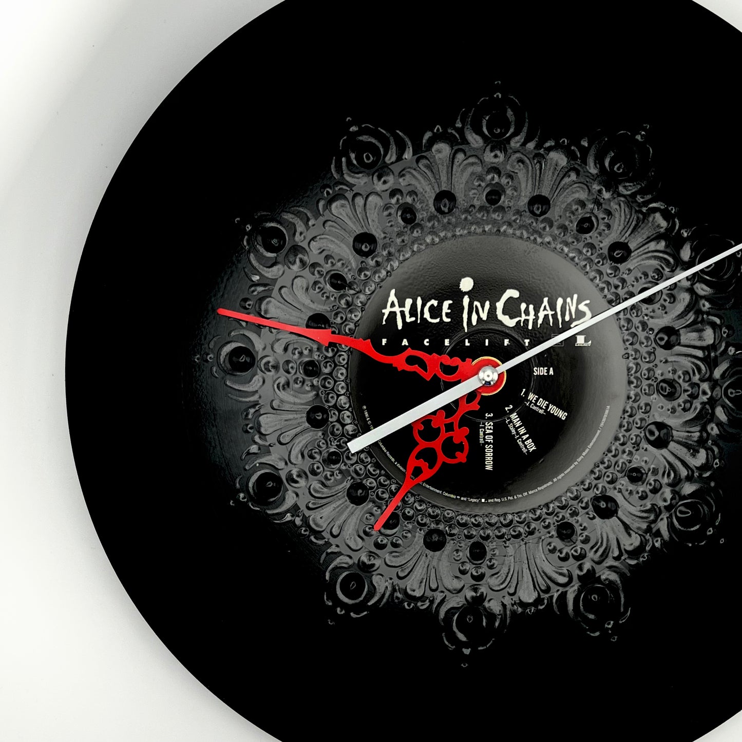 Alice in Chains "Facelift"; Black Manadala Wall Clock; 30th Anniversary Ed. Pressing