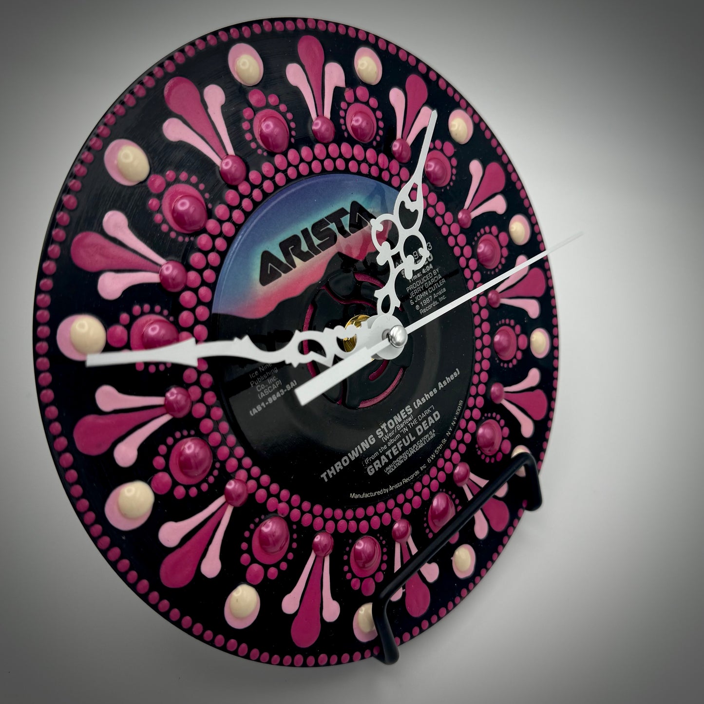 Grateful Dead's "Throwing Stones" Vintage 45 Record Clock: 1987