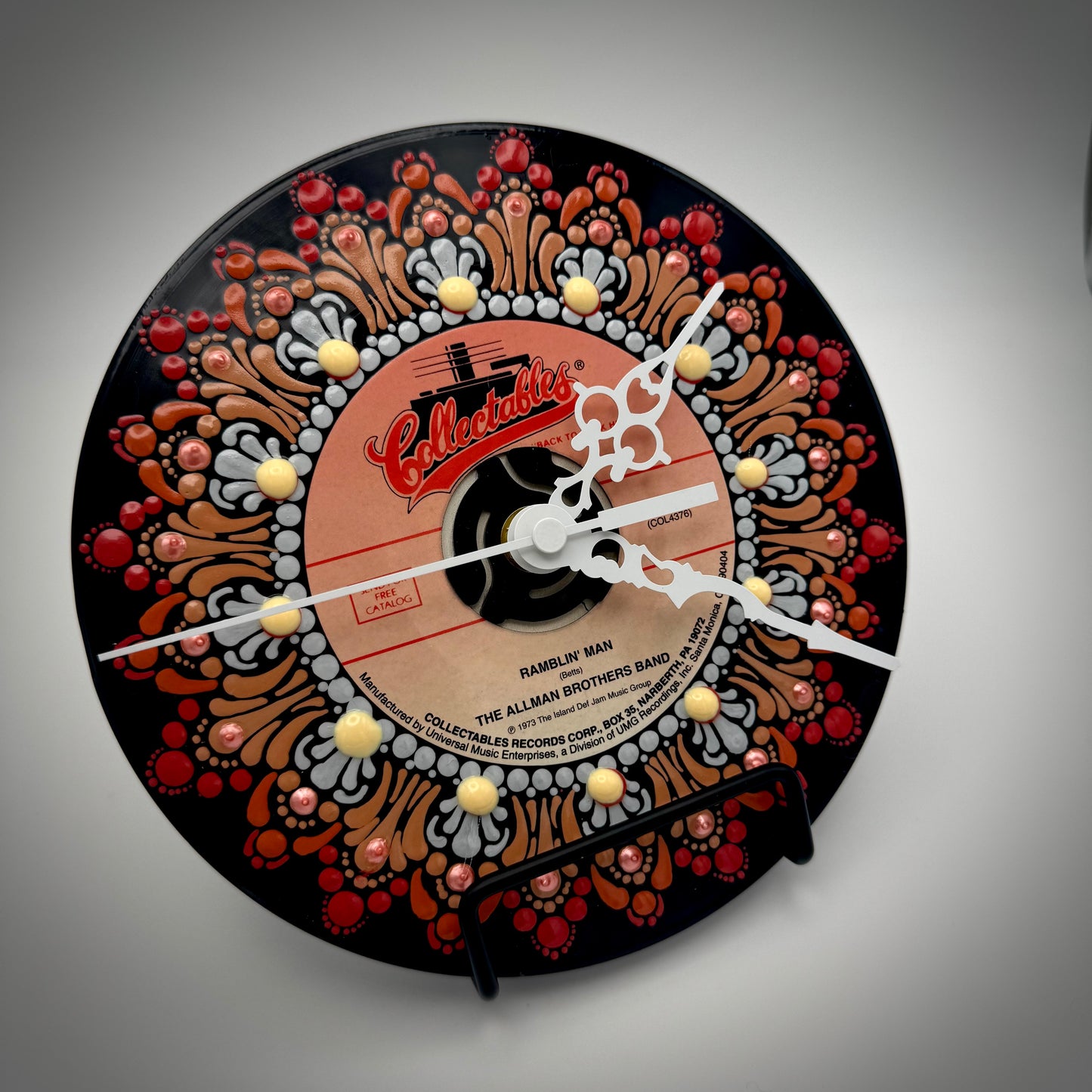 The Allman Brothers "Ramblin' Man" Vintage 45 Record Clock