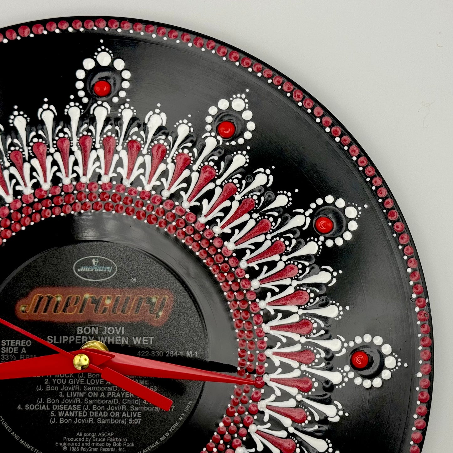 Bon Jovi's "Slippery When Wet" Vinyl Record Clock: Original 1986 First Pressing