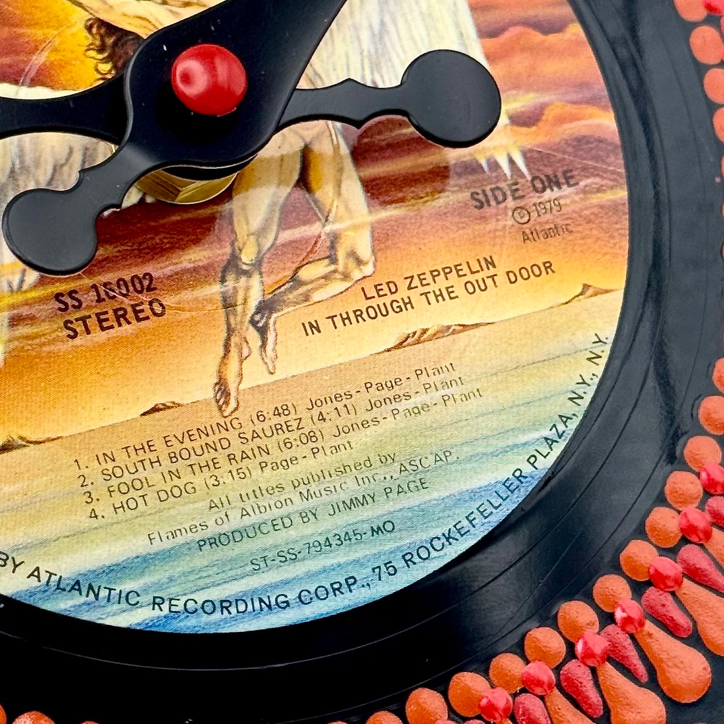 Led Zeppelin's "In Through the Out Door" Vintage Vinyl Record Clock: Original 1979 Pressing