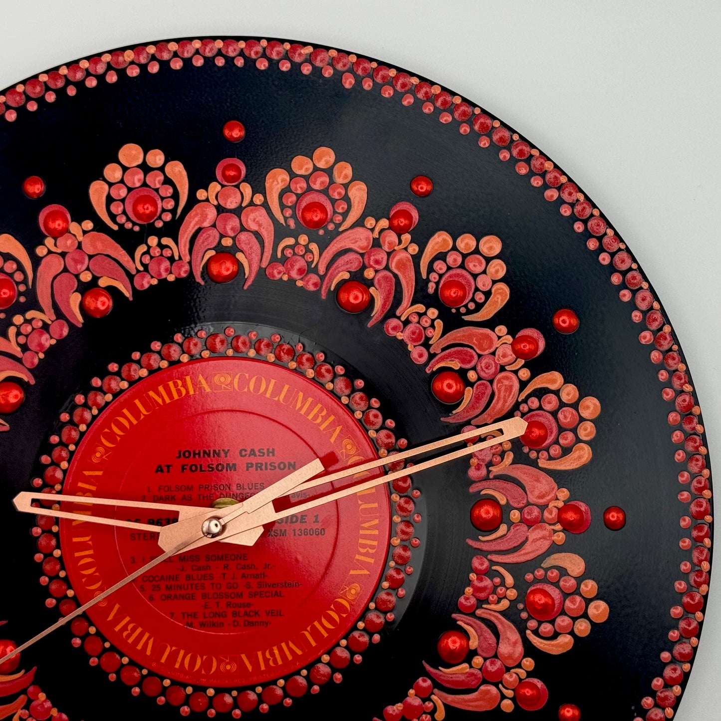 Johnny Cash's "At the Folsom Prison" Vintage Vinyl Record Clock: Original 1968 Pressing