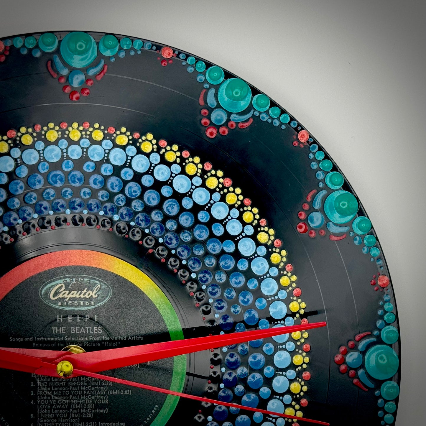 Beatles "Help" Vinyl Record Clock: 1965 First Pressing