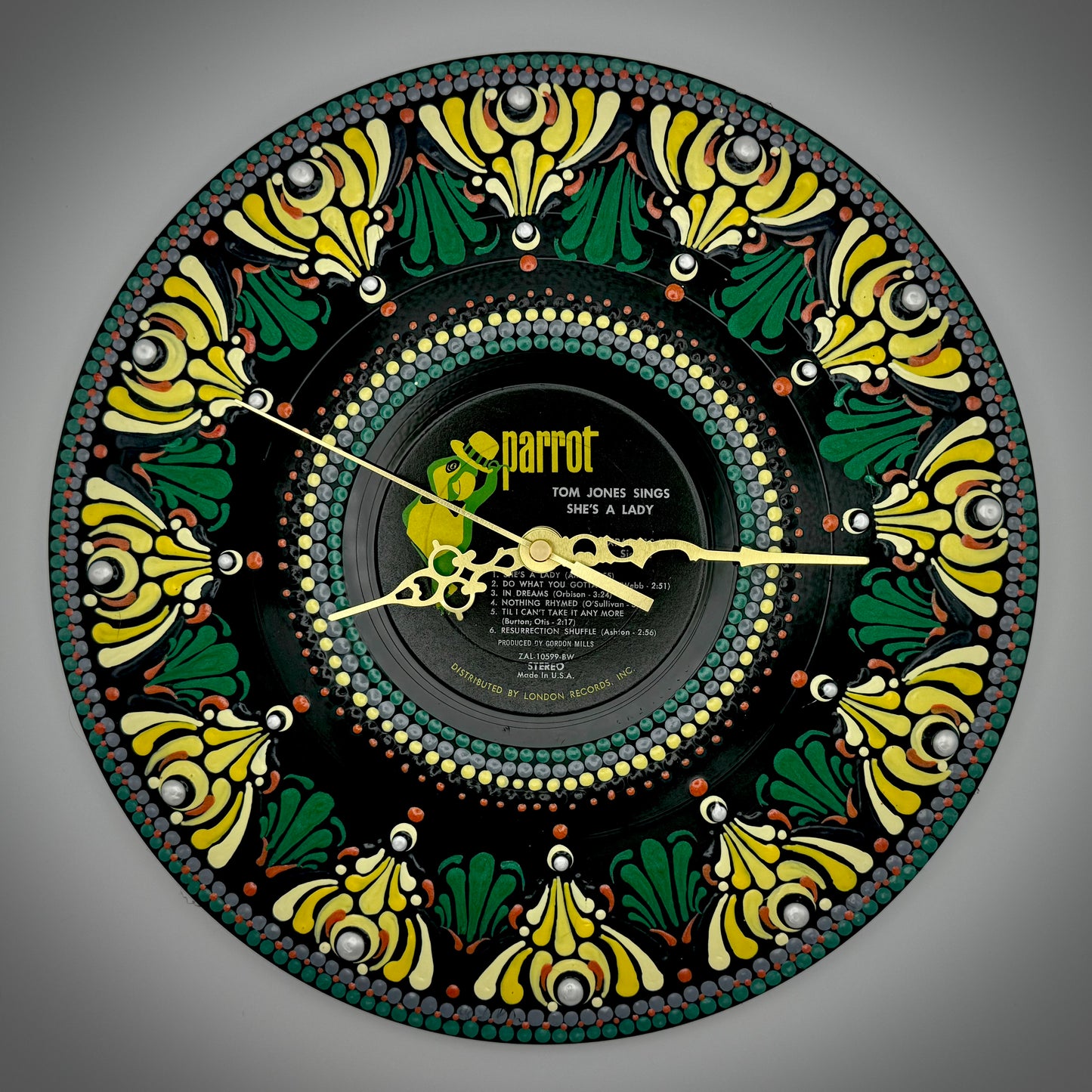 Tom Jones "She's a Lady" Vintage Vinyl Record Clock