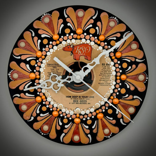 The BeeGees "How Deep is Your Love" Vintage 45 Record Clock