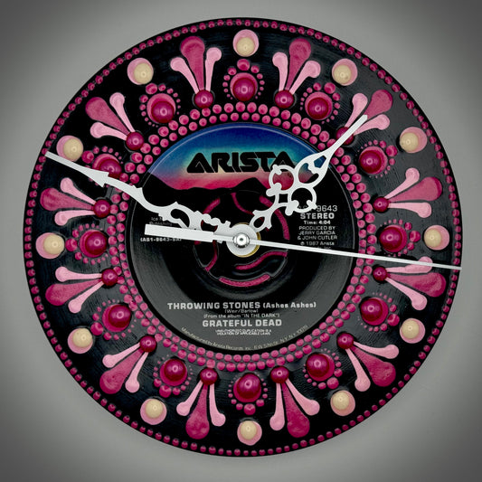 Grateful Dead's "Throwing Stones" Vintage 45 Record Clock: 1987