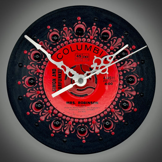 Simon & Garfunkel "Mrs. Robinson" Vintage 45 Record Clock