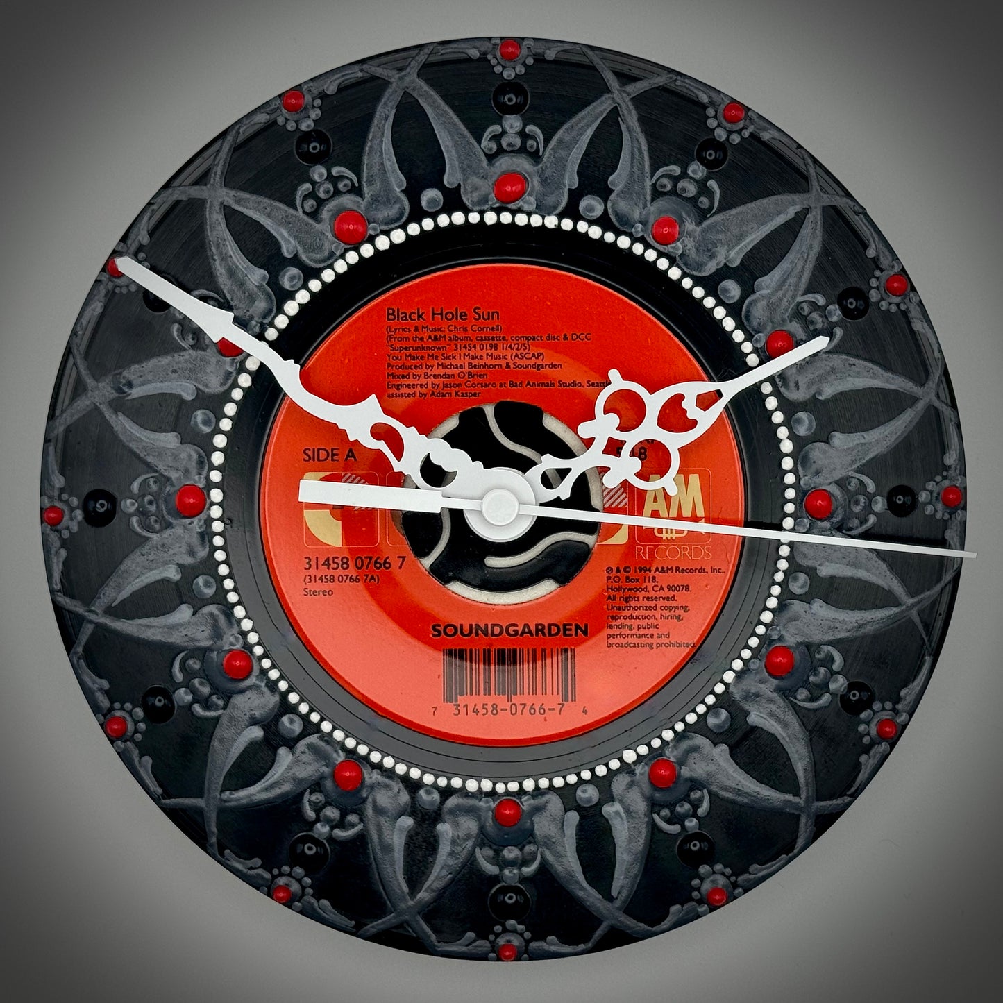 Soundgarden's "Black Hole Sun" Vintage 45 Record Clock
