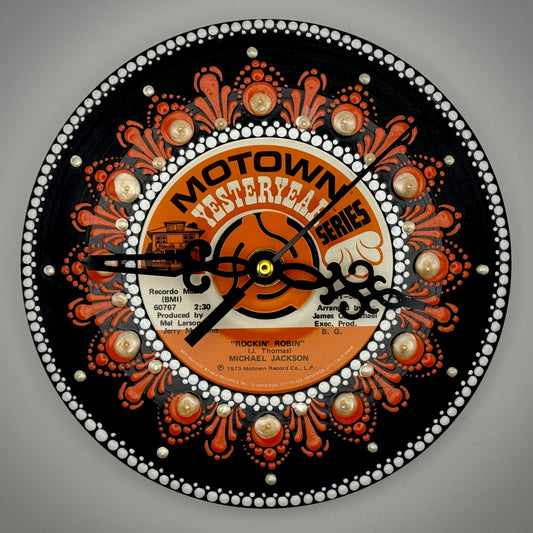 Michael Jackson's "Rockin' Robin" Vintage 45 Record Clock; 1973 Pressing