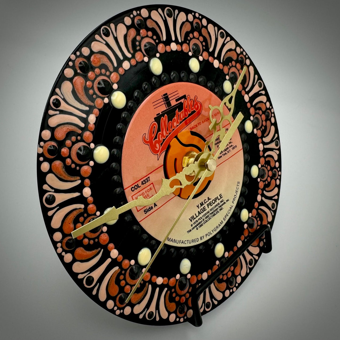 The Village People "YMCA" Vintage 45 Record Clock