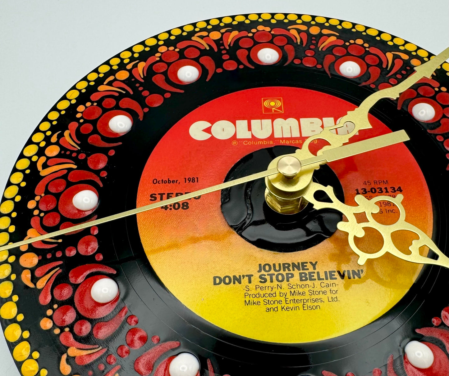 Journey "Don't Stop Believing" 45 Record Clock