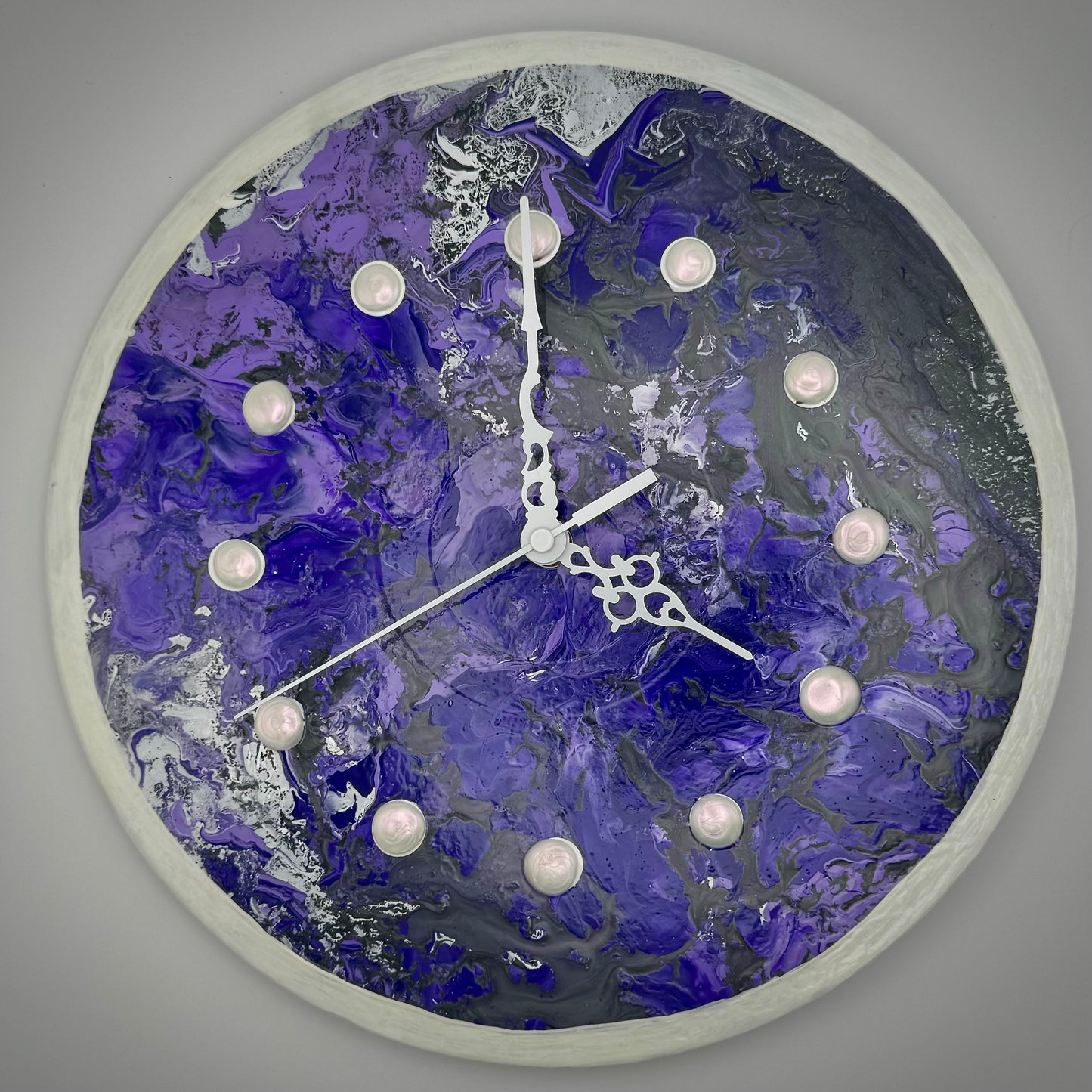 Paint Pouring Vinyl Record Clocks; Perfect Purples