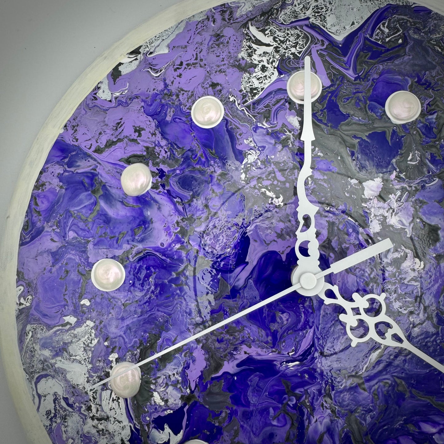 Paint Pouring Vinyl Record Clocks; Perfect Purples