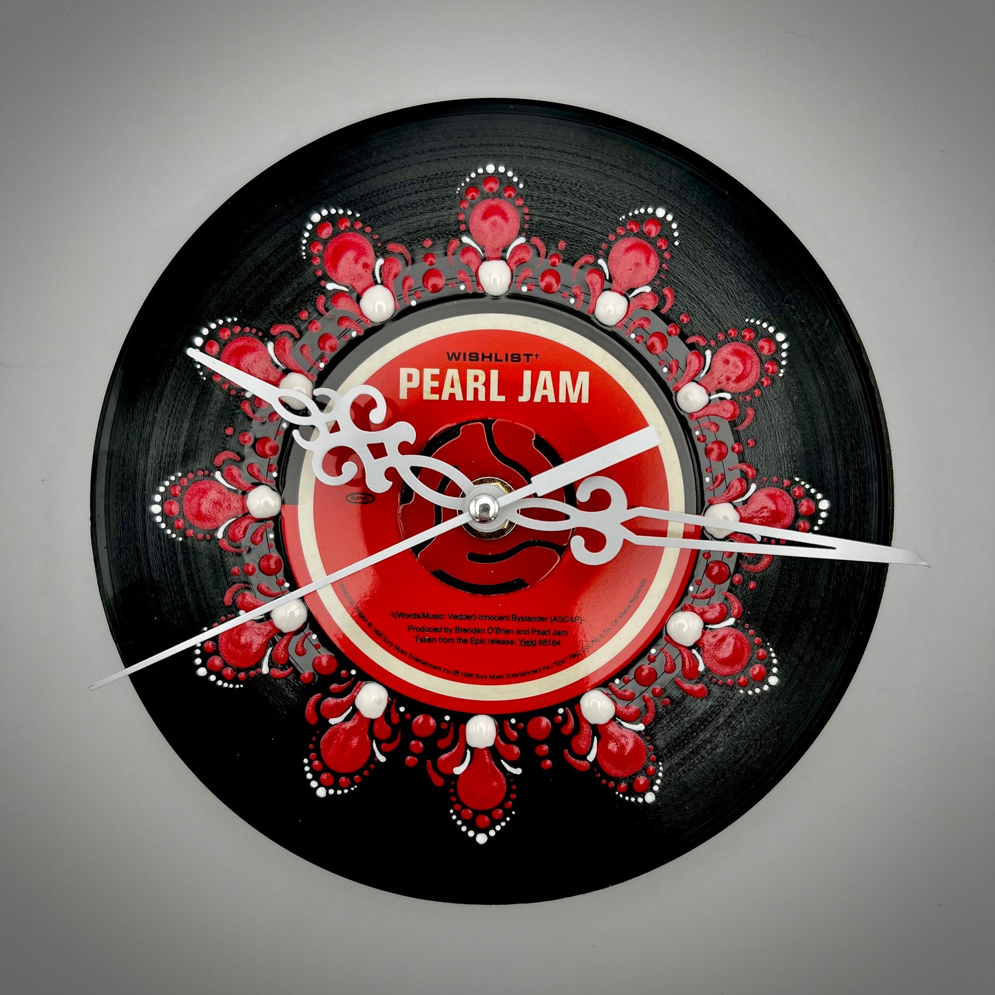 Pearl Jam "Wishlist" Red Vintage 45 Record Clock
