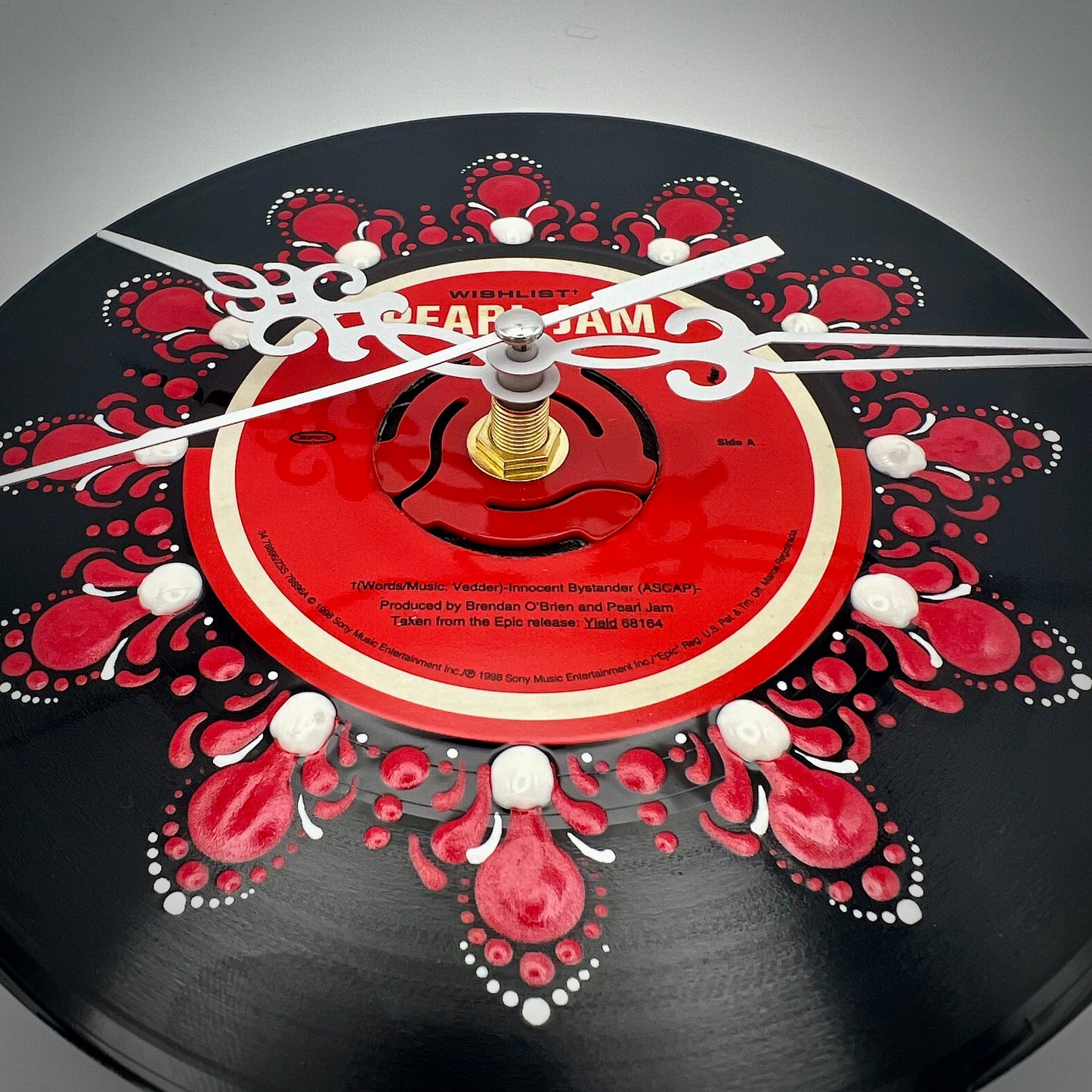 Pearl Jam "Wishlist" Red Vintage 45 Record Clock