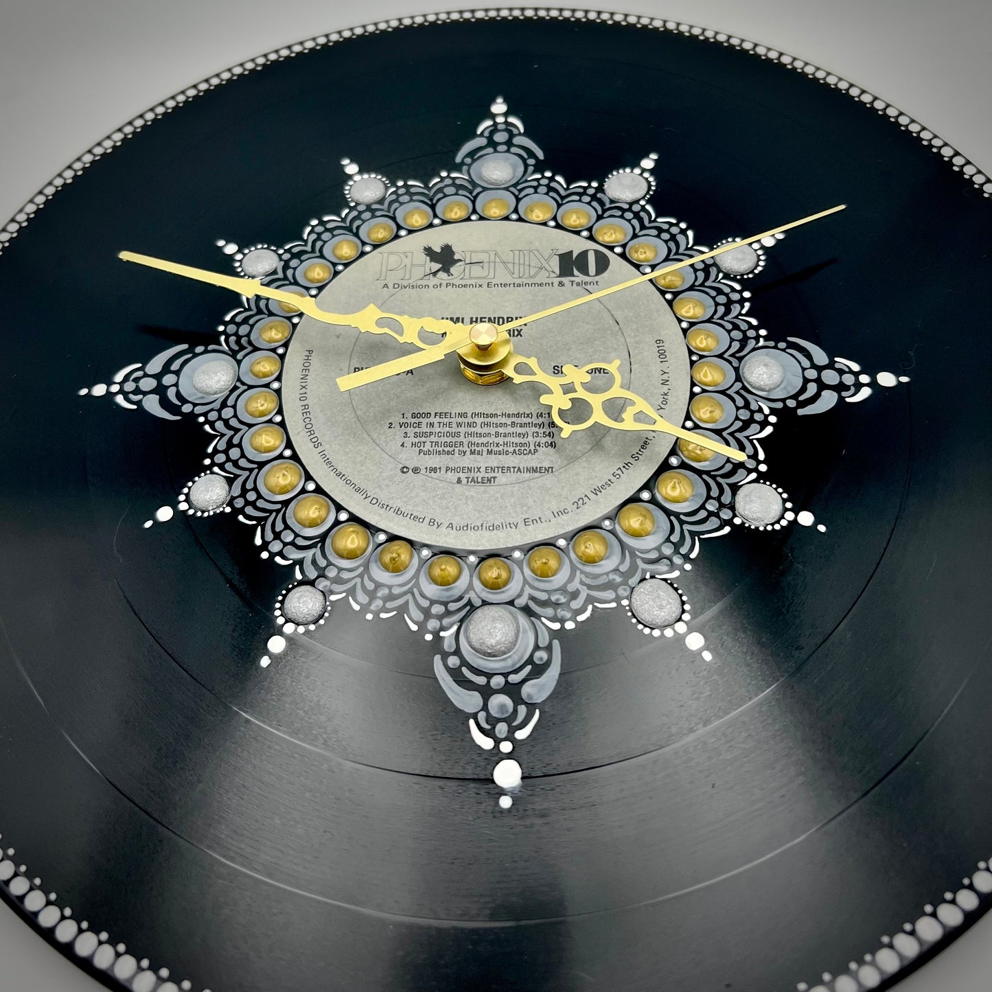 Jimi Hendrix "Rare Hendrix" Vintage Vinyl Record Clock: 1971 Pressing