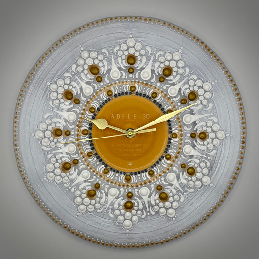 Adele 30, Clear Vinyl Record Upcycled Clock