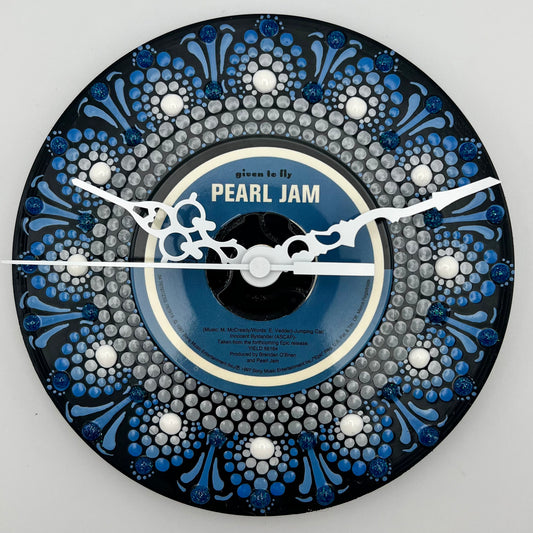 Pearl Jam "Given to Fly" Mandala Vintage 45 Record Clock