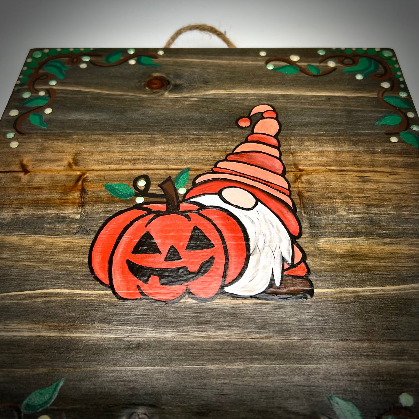 Halloween Gnome Wall Hanging on Barn Wood