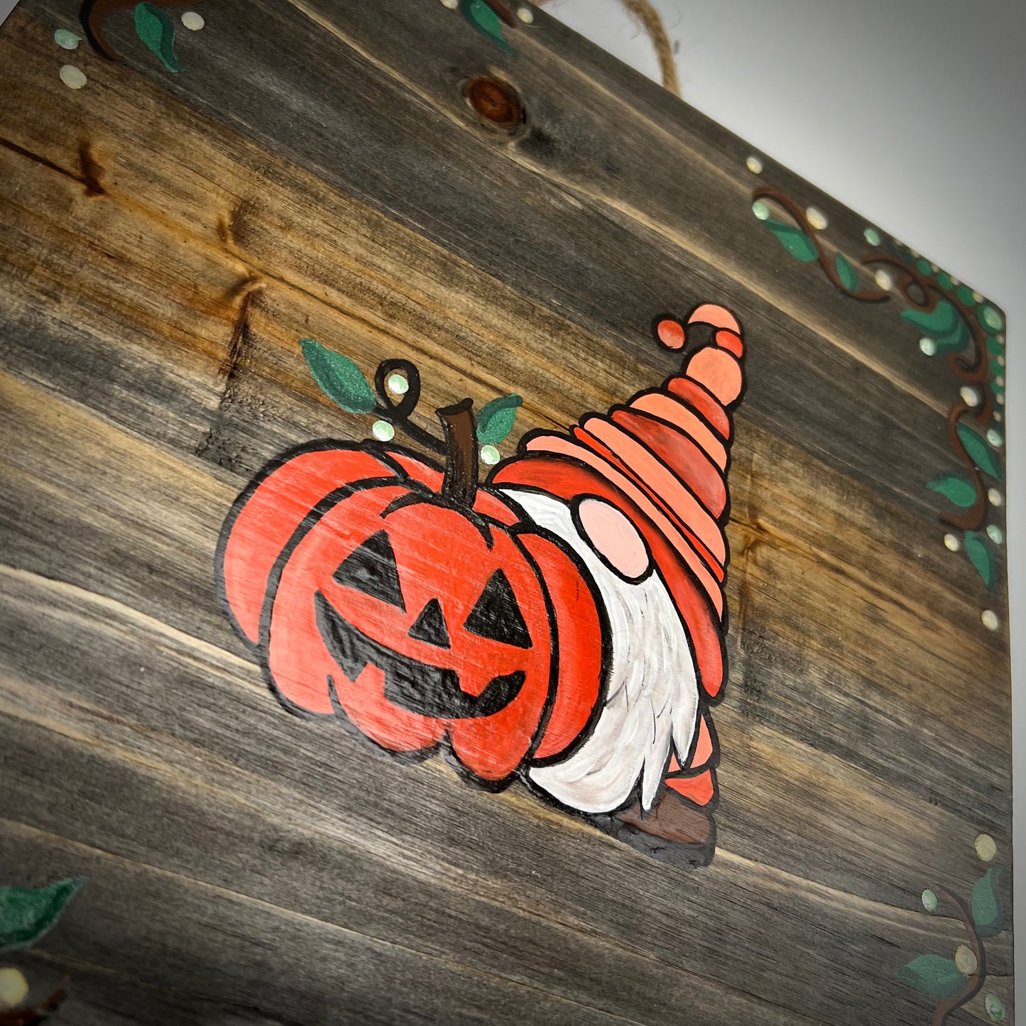 Halloween Gnome Wall Hanging on Barn Wood