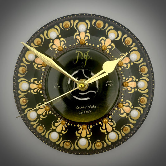 Pearl Jam "Golden State": Vintage 45 Record Clock; Hand-Painted