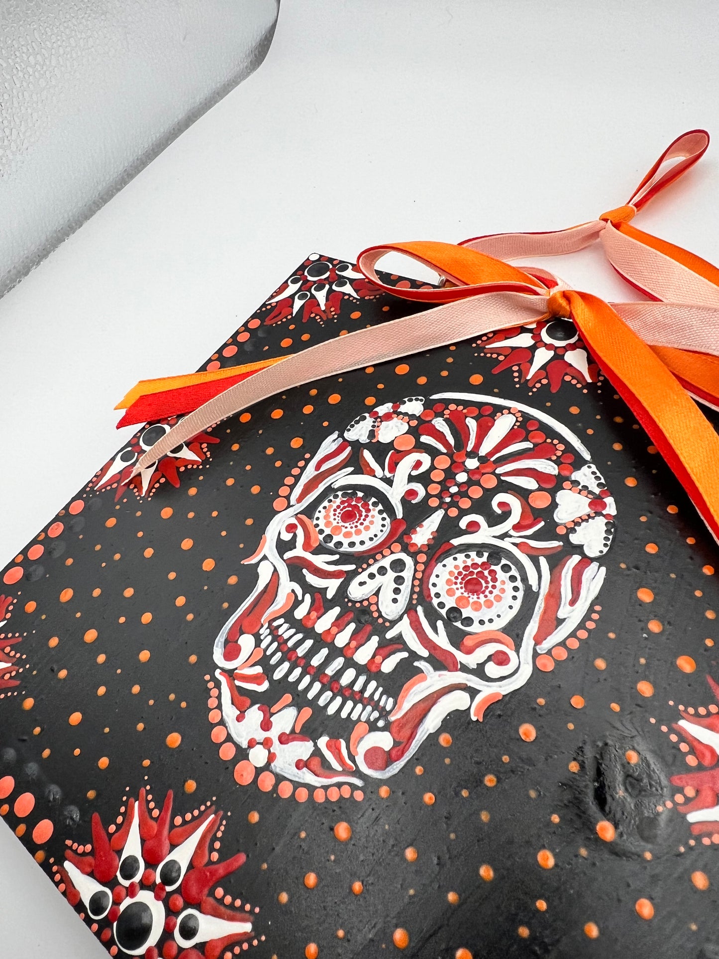 Sugar Skull Halloween Wall Hanging on Solid Pine Wood