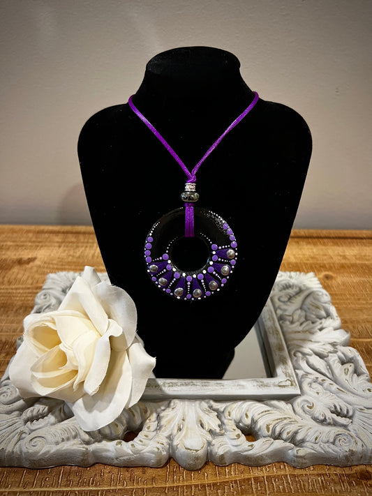 Custom Mandala Necklace: Deep Plum